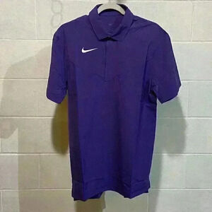 Nike Dri-Fit Mens Polo Coaching Shirt M Purple Football Sports Athletic Logo NWT